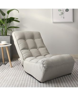 Single Sofa Reclining Chair, Folding Lounge Chair with 3-Stage Adjustable Backrest, Tatami Reading Chair for Living Room