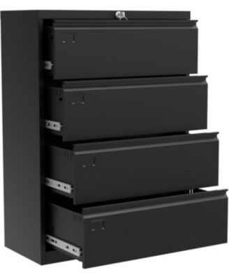 4 Drawer Lateral File Cabinet with Lock, 52"H Metal Filing Cabinet for Home Office & Business Use Legal, A4, F4 Files, 320 LB Weight