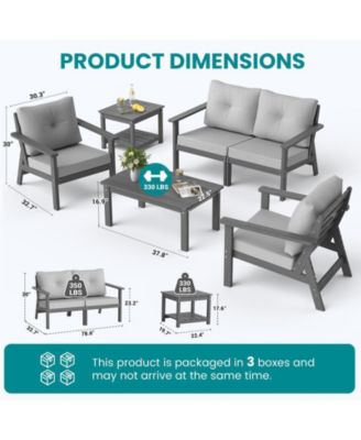 Piece HDPE Weather-Resistant Outdoor Patio Conversation Seating Set