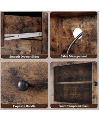 Kitchen Cabinet with Microwave Stand & Drawers, Large Storage Hutch with Adjustable Shelves, Freestanding Coffee Bar Station for Kitchen