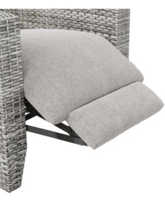 Wicker Recling Patio Chair with Independent Adjustable Back and Footrest Air Pump Lay Flat Reclining Chair Outdoor Recliner Chair