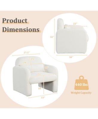 Modern Accent Chair with Waist Pillow and Armrests for Living Room Bedroom