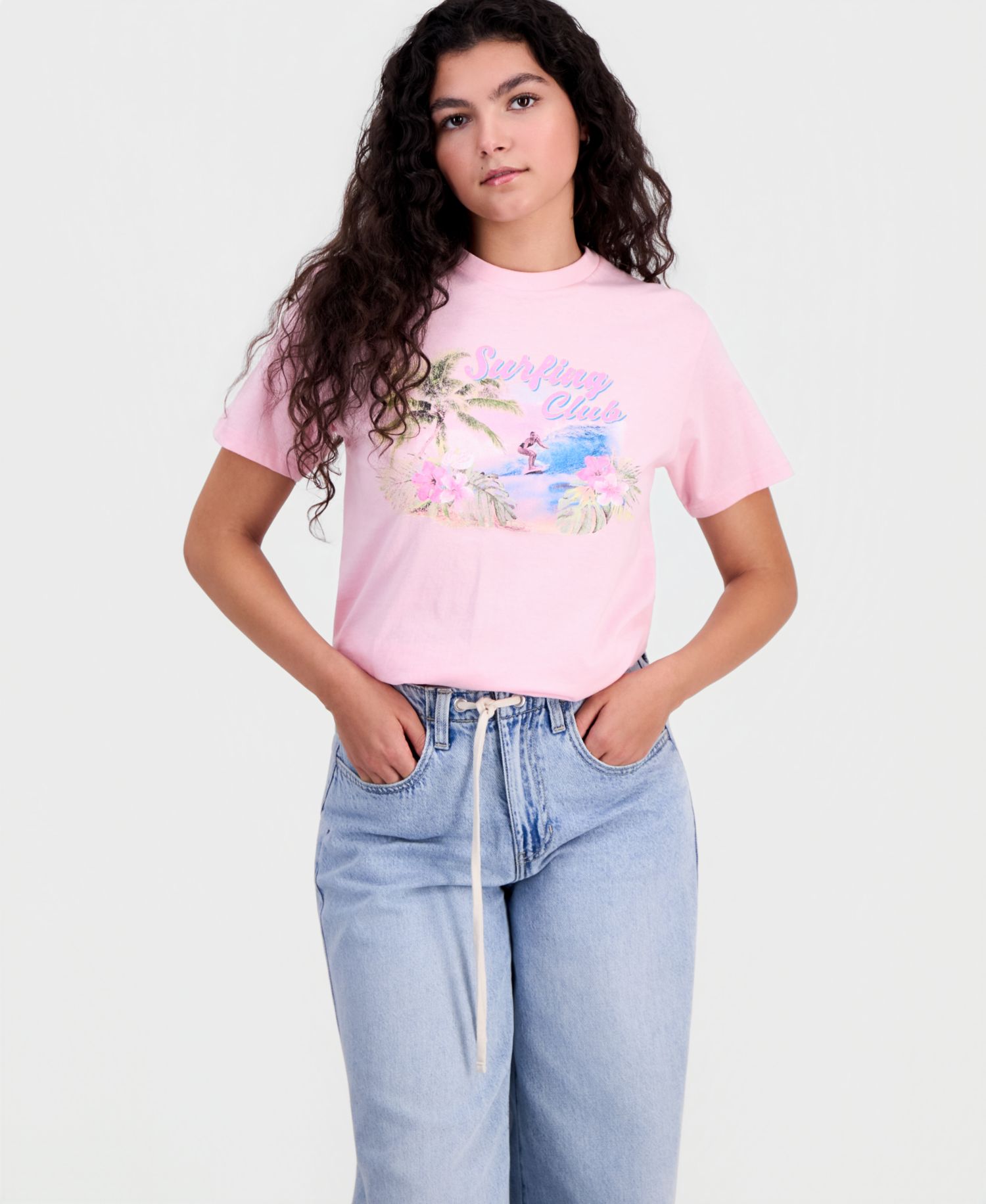 Juniors' Surfing Club Cotton Boyfriend T-Shirt
