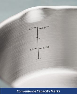 Tempo Tri-Ply Base Stainless Steel 3-Quart Sauce Pan with Glass Lid