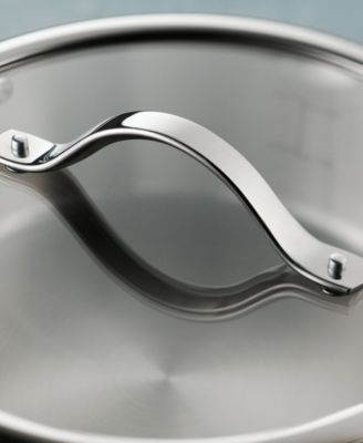 Tempo Tri-Ply Base Stainless Steel 3.5-Quart Saut&eacute; Pan with Glass Lid