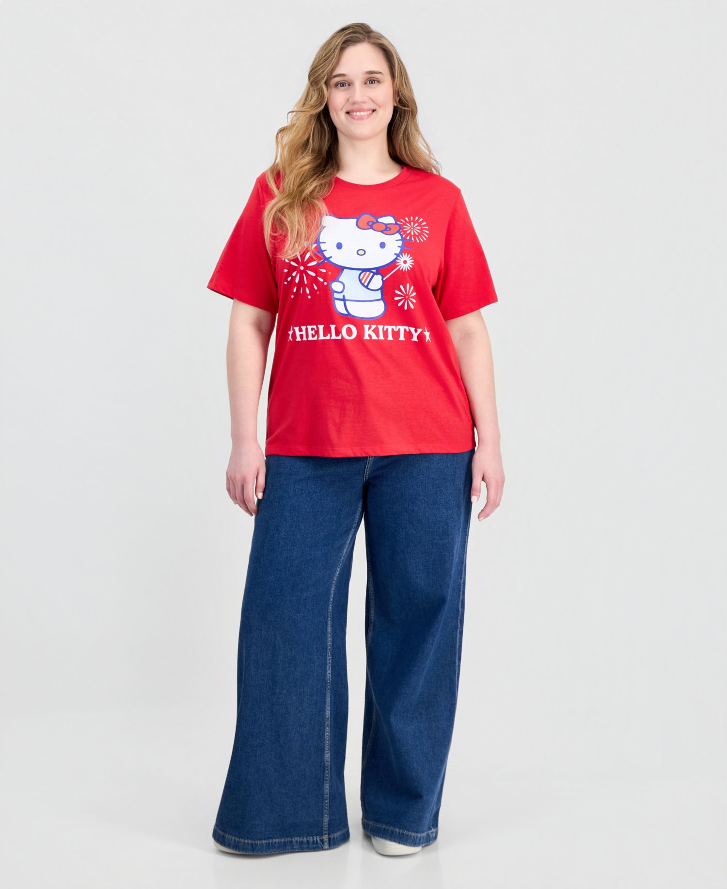 Trendy Plus Size Hello Kitty Graphic Print T-Shirt