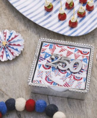 Aluminum 250 Beaded 5.75" Napkin Box Set