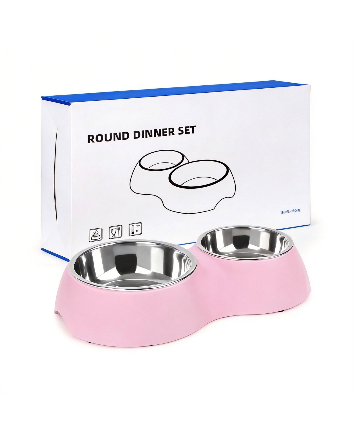 Aronkl Stainless Steel Pet Feeder Set 2 Non-Slip Bowls Elevated Stand Food Water for Kittens