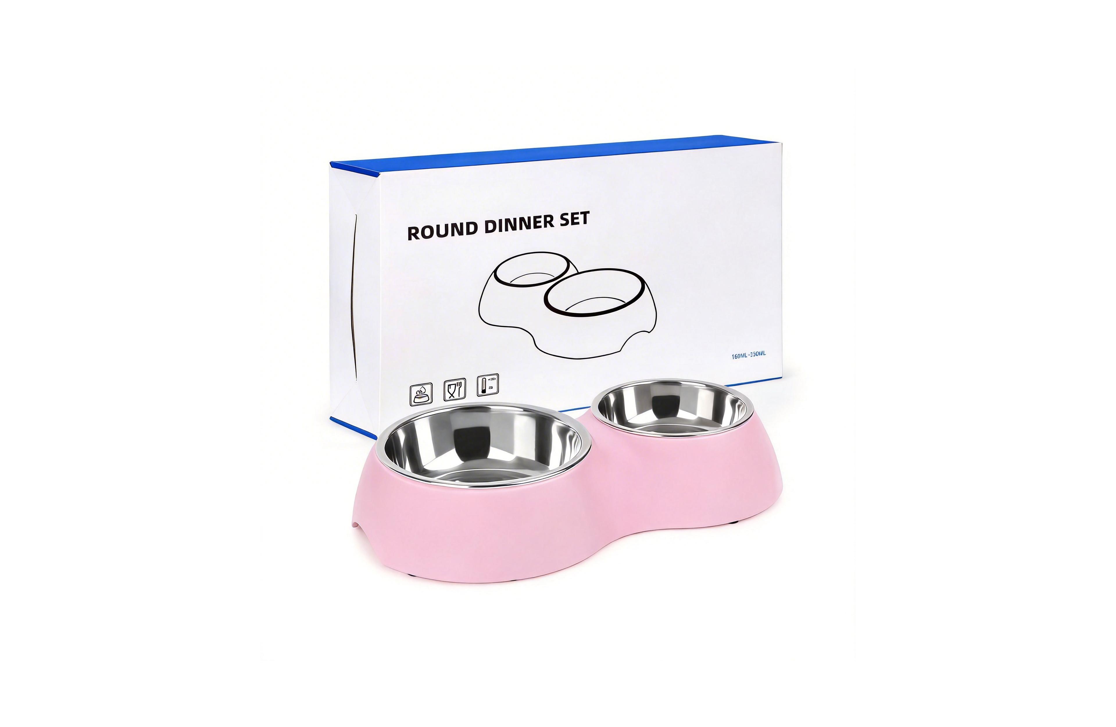 Aronkl Stainless Steel Pet Feeder Set 2 Non-Slip Bowls Elevated Stand Food Water for Kittens
