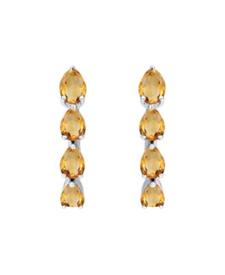 Lab Grown Emerald (1 ct. t.w.) Earrings in Sterling Silver (Also Available in Multi-Stones)