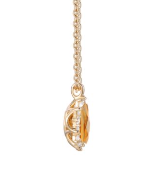 Citrine (3/4 ct. t.w.) & Lab Grown White Sapphire (1/4 ct. t.w.) Necklace in 14k Gold Over Sterling Silver (Also Available in Multi-Stones)