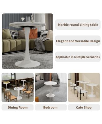 27.6" Coffee Table, Modern Tulip Center Table, Mid-Century Leisure Table for Small Places, Living Room