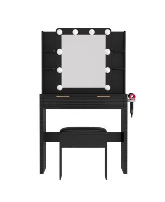 Stylish Coffee Table with 2 Drawers Finish Modern Living Room Center Table with Storage