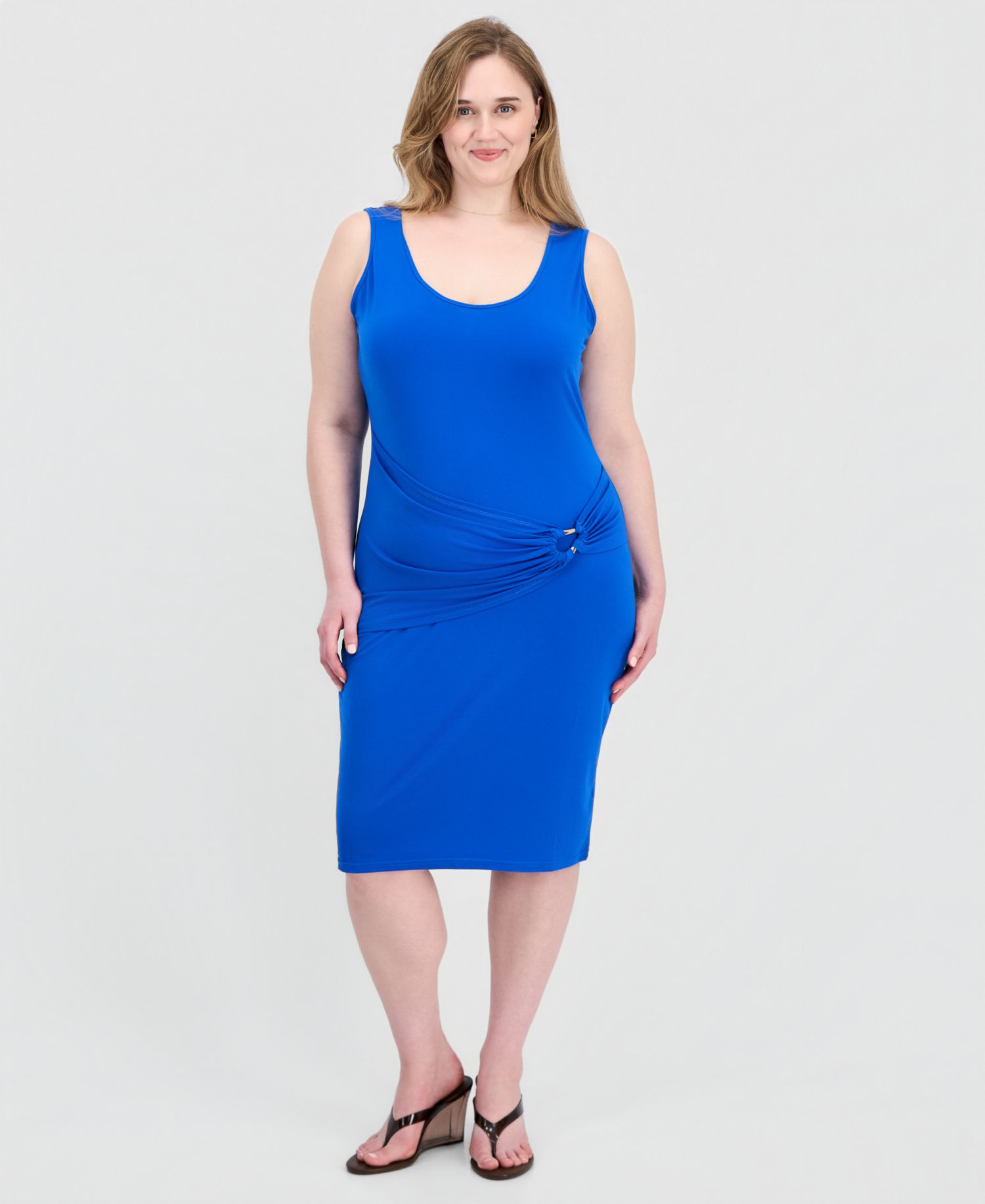 Trendy Plus Size Sash-Belt Bodycon Dress