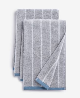 Quick Dry Striped Hand Towel, Set of 2