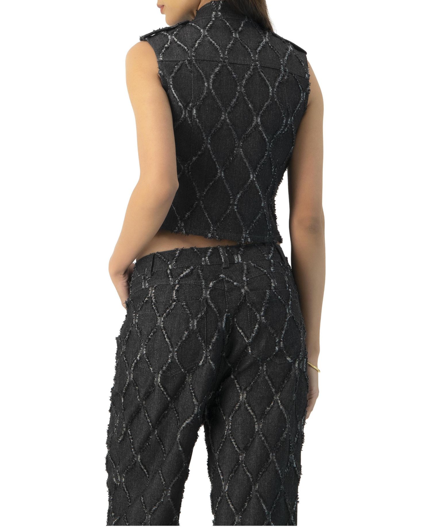 Women's Distressed Denim Vest