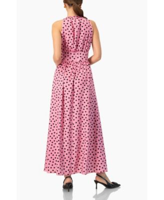 Women's Long Open-Leg Polka Dot Halter Neck Dress