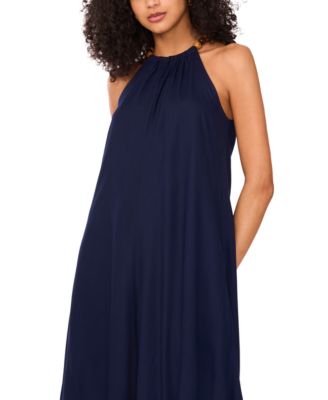 Women's Halter Beaded-Trim Asymmetrical-Hem Jumpsuit