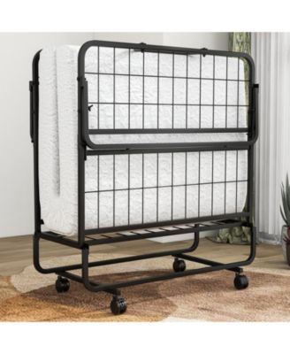 Cot Size Folding Bed with Memory Foam Mattress and Pillow