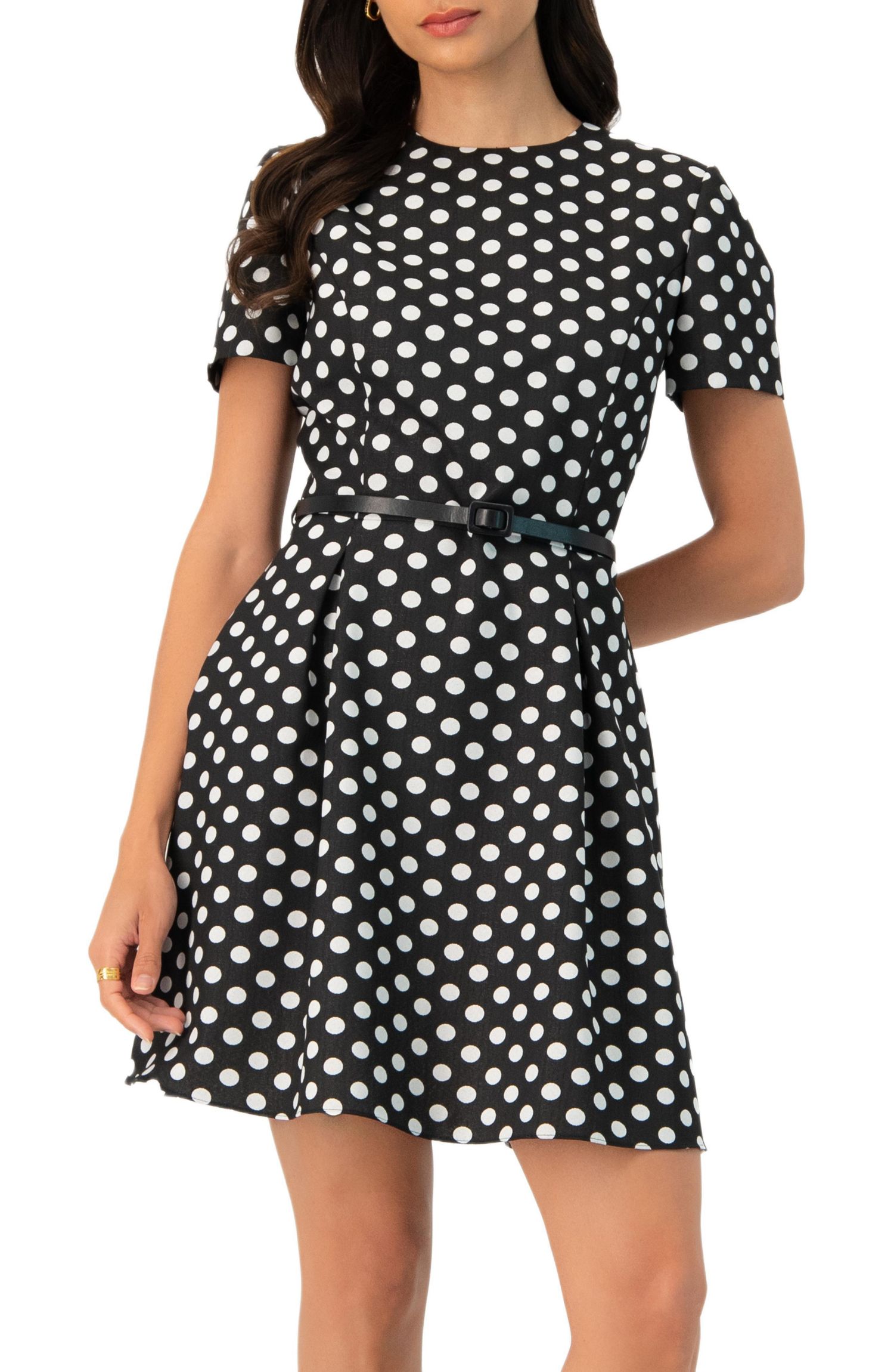 Women's Polka Dot A-Line Short Dress