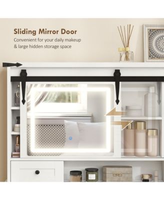 Vanity Desk Set, Makeup Vanity Table with Mirror and Lights