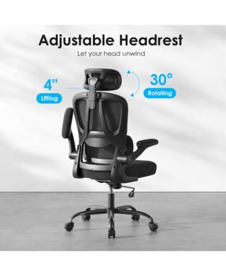 Ergonomic Office Chair, Adjustable Swivel Desk Chair with Headrest and Lumbar Support, Computer Chair for Home Office