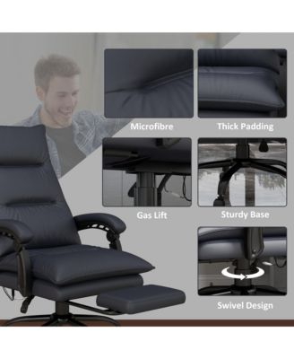 Microfiber Office Chair with Massage Heat and Footrest