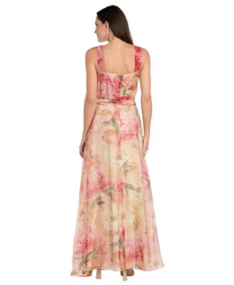 Women's Printed V-Neck Maxi Dress