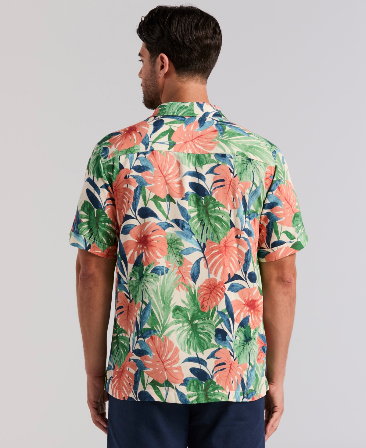 Cubavera Men's Botanical Print Viscose Shirt