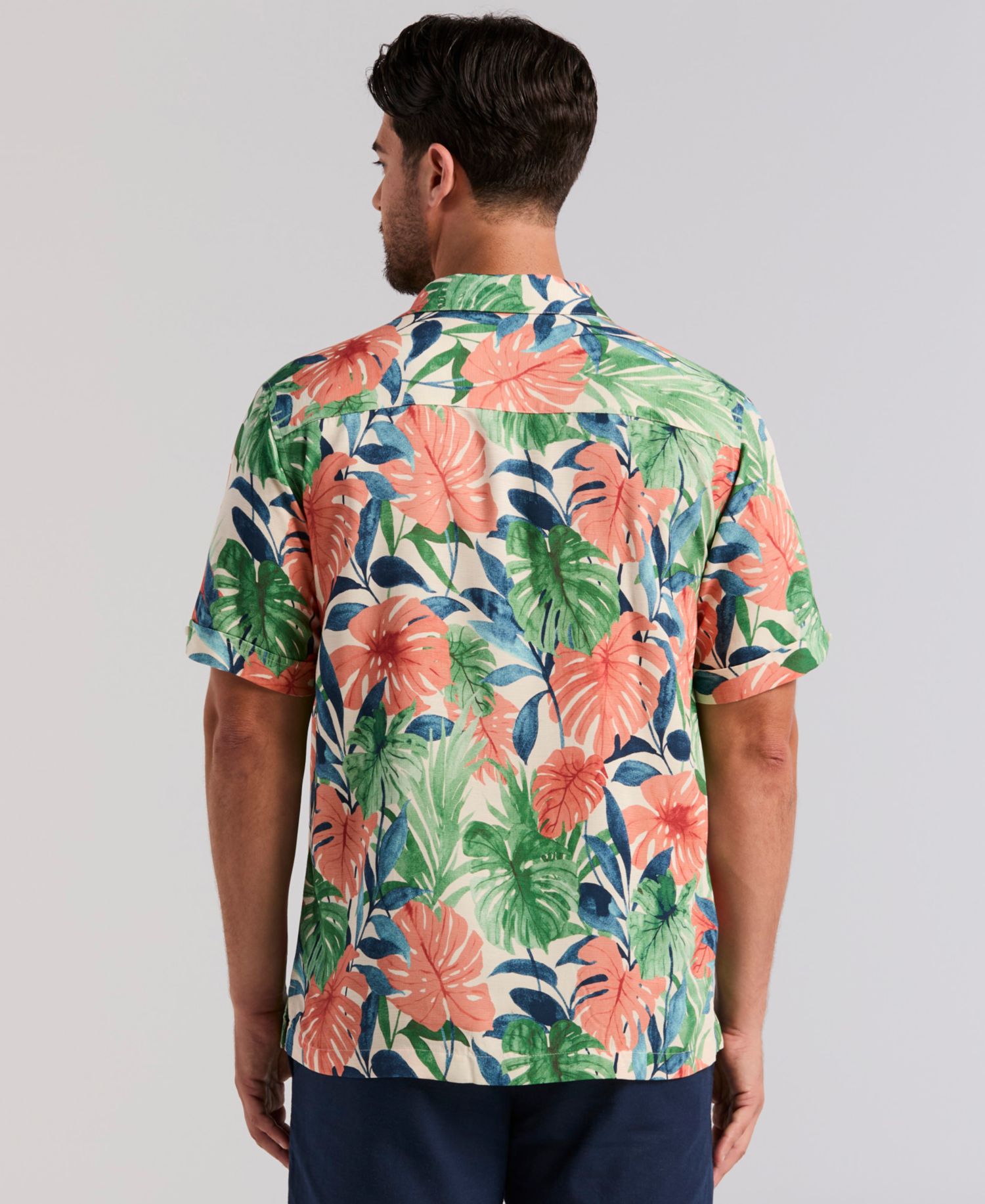 Men's Botanical Print Viscose Shirt