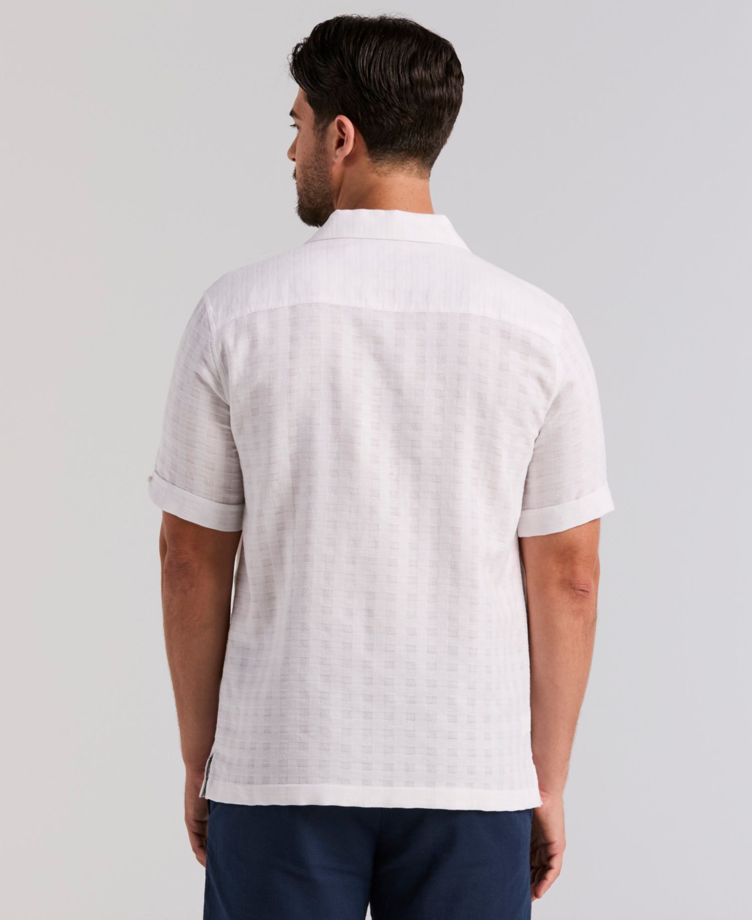 Men's Cotton Blend Embroidered Shirt
