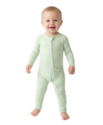 Baby Boy's Pistachio Gingham Bamboo Sleeper