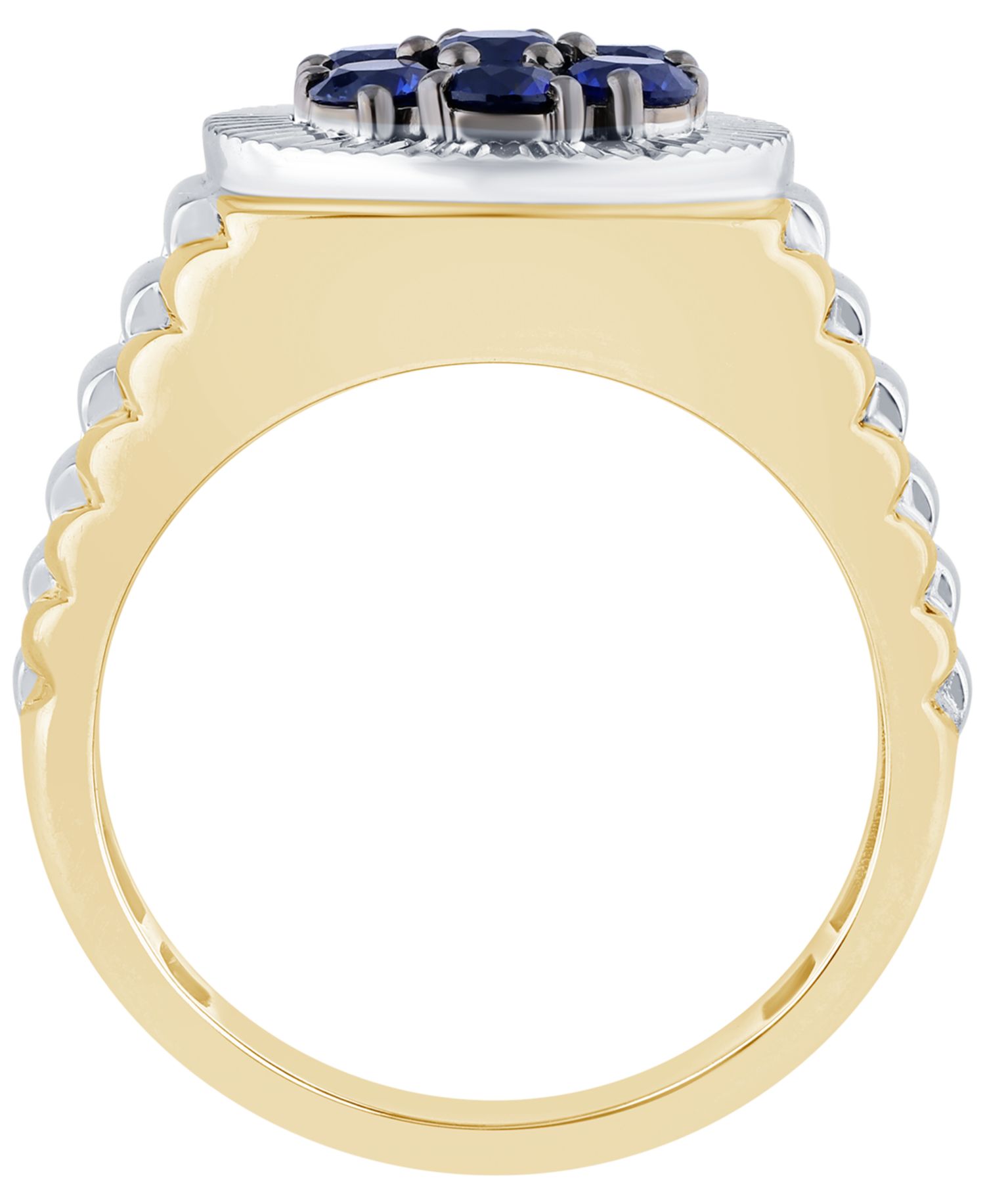 Men's Lab Grown Sapphire (1-1/2 ct. t.w.) Ring in Gold Vermeil over Sterling Silver