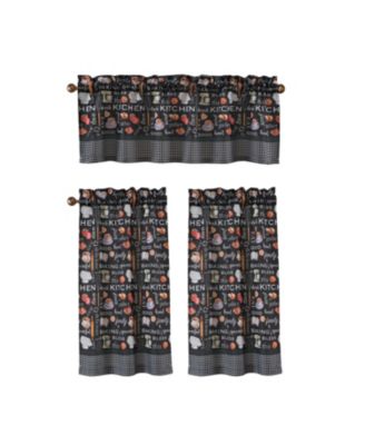 Polyester Cucina Bless 3 Piece Kitchen Curtains Valance and Tiers Set 52" x 18" Muticolor