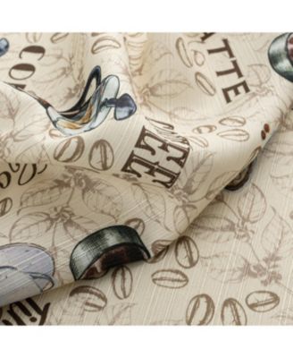 Polyester Cucina Latte Slub 3 Piece Kitchen Curtains Valance and Tiers Set 52" x 18" Muticolor