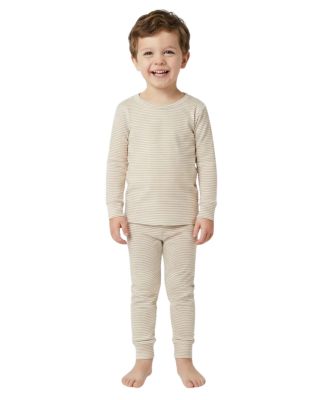 Toddler Boys Oatmeal Stripe Bamboo Pajama Set