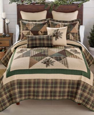 Pine Star Cotton 3-Pc. Quilt Set, Queen
