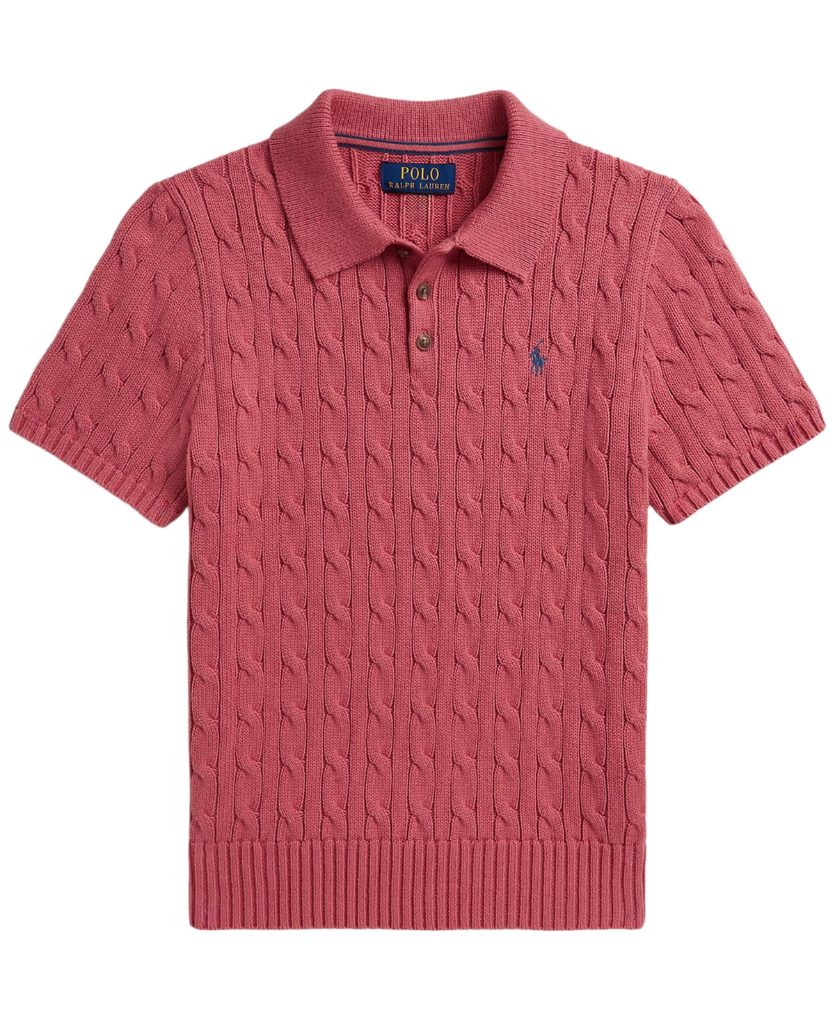 Polo Ralph Lauren Boys' 8-20 Cable-Knit Polo Sweater - Adirondack Berry