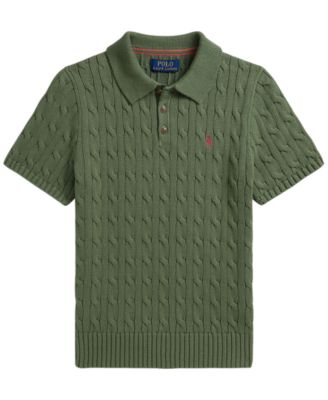 Boys' 8-20 Cable-Knit Polo Sweater