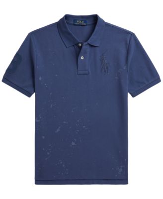 Boys' 8-20 Big Pony Paint-Print Mesh Polo Shirt