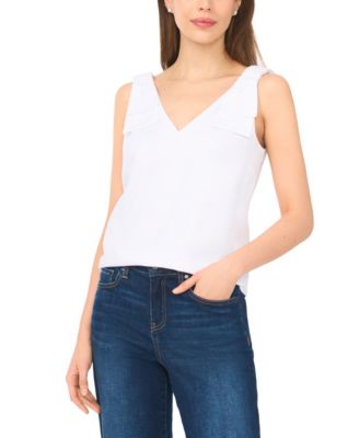 Women's V-Neck Bow-Strap Tank Top