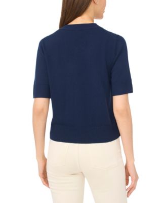 Women's V-Neck Short-Sleeve Cardigan