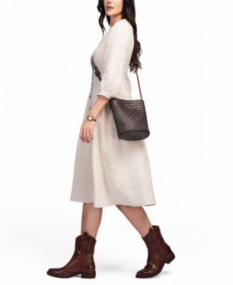 Reed Mini Woven Bucket Crossbody Bag