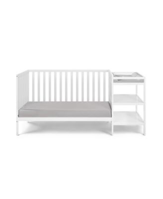 3 in 1 convertible crib and changer combo solid wood 3 position mattress support attached changing table storage for baby nursery