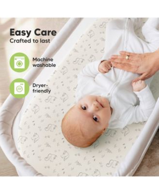 Bassinet Sheet for Baby Girls, Boys, 2-Pack Soothe Bassinet Fitted Sheets, Bedside Bassinet Mattress Sheet