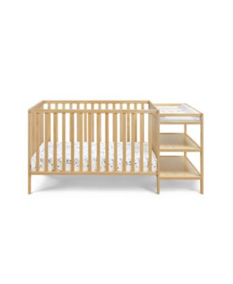 3 in 1 convertible crib and changer combo solid wood 3 position mattress support attached changing table storage for baby nursery