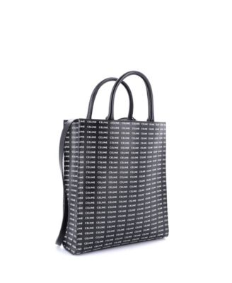 Small Vertical Cabas Tote All Over Logo Print Leather