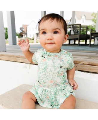 Baby Girls Sage Blossom Bamboo Twirl Dress with Bodysuit