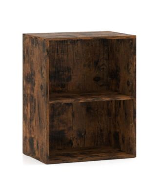 2-Cube Floor Standing Bookshelf with Adjustable Shelf