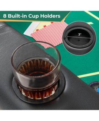 Foldable Poker Table with 8 Cup Holders